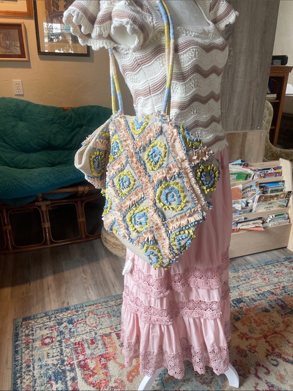 Woven Raffia Beach/Market Tote Bag